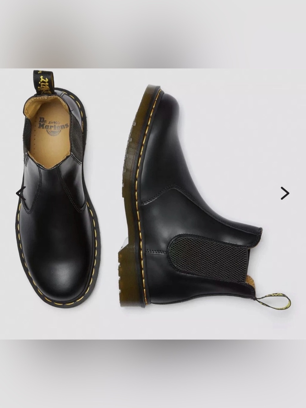 Dr. Martens 2976 YS Chelsea Boot Black Smooth Leather NIB $180
